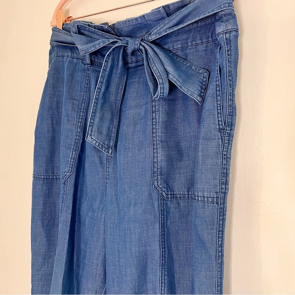 Boden Paperbag Utility Jogger Chambray Denim Size 10 Lightweight Preppy - Picture 6 of 11